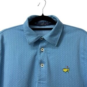 Masters Club House Golf polo tournament Logo Blue White Print sz Medium